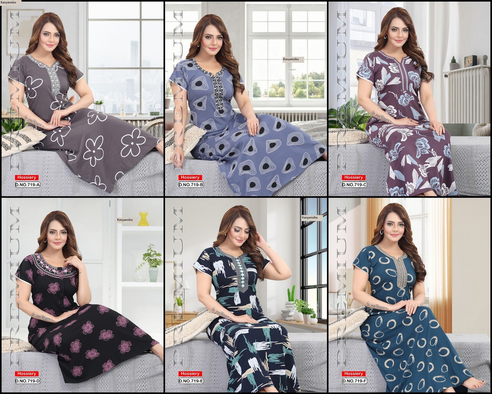 Vol 719 Kavyansika Hosiery Cotton Night Gowns Manufacturer