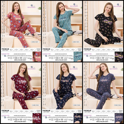 Vol 720 Kavyansika Hosiery Cotton Pyjama Night Suits Supplier