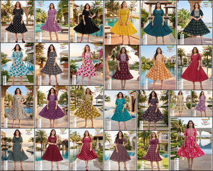 Yaara Kanha Liva Reyon Anarkali Kurtis Wholesale Price