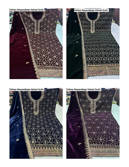 Yahoo Nayandeep Velvet Suits Supplier Gujarat