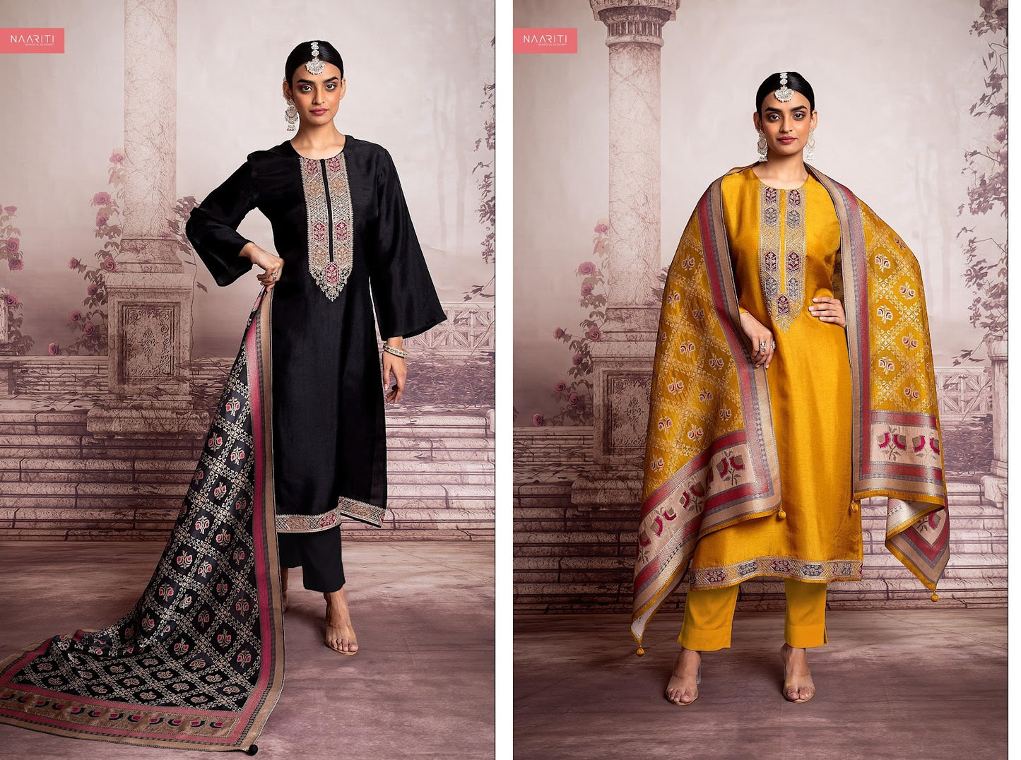 Yashqa Naariti Silk Jacquard Pant Style Suits Supplier
