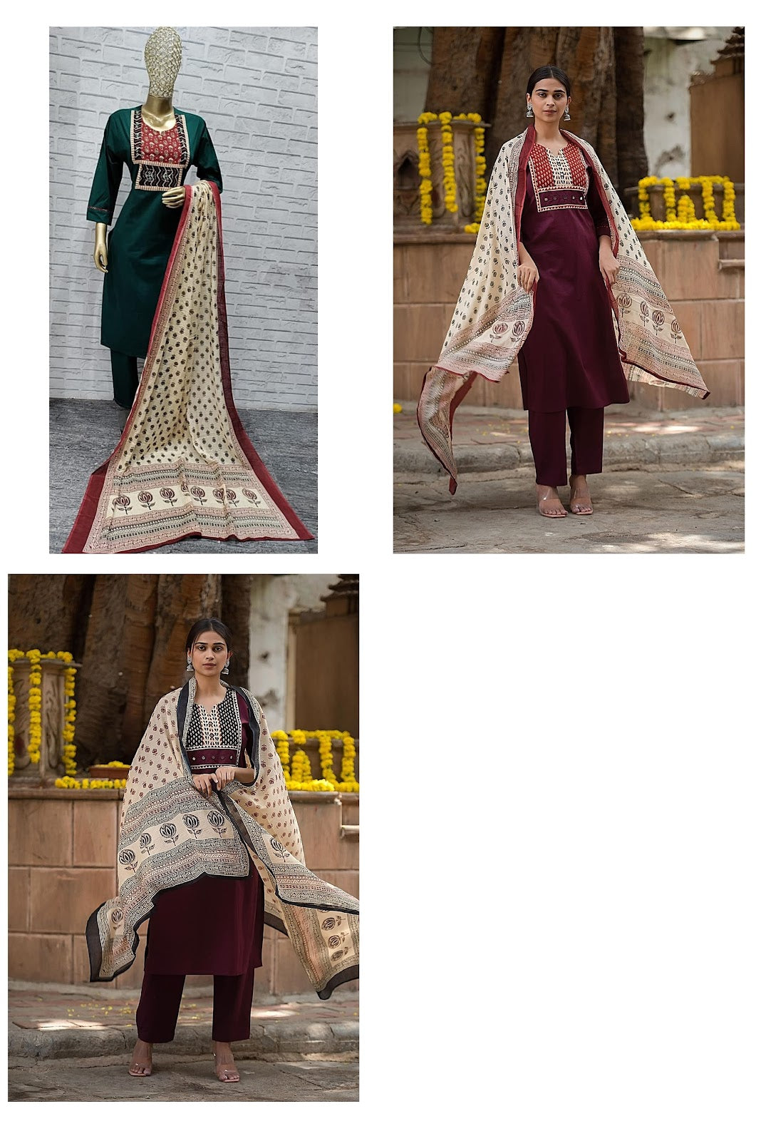 Yuvat-Gamthi Amba Pure Cotton Readymade Pant Style Suits Exporter India