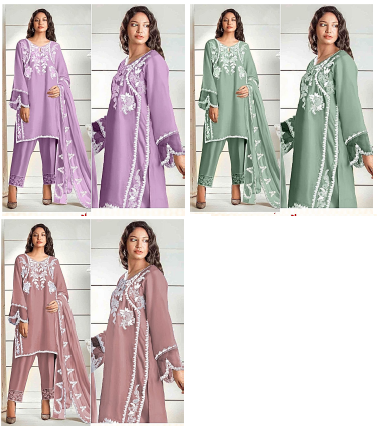 154 Zarqash Fox Georgette Pakistani Readymade Suits Exporter Gujarat