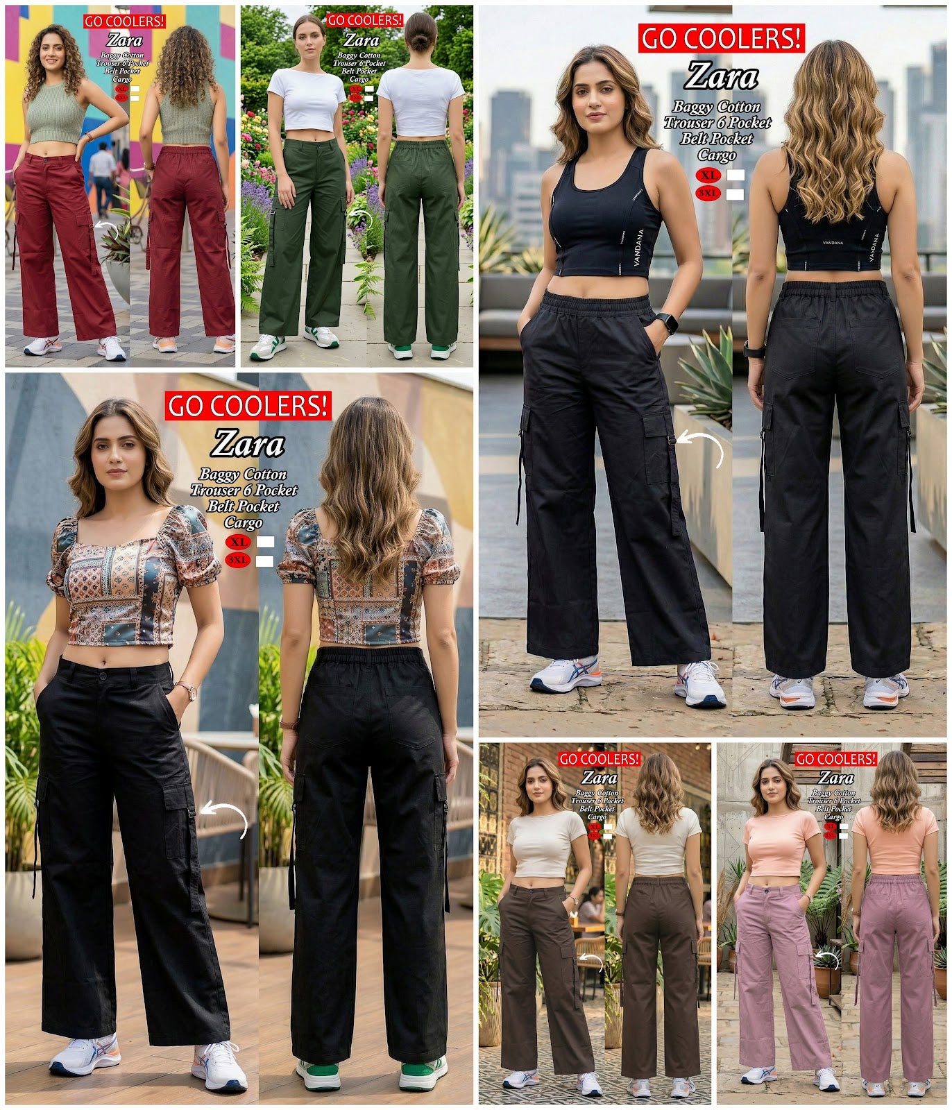 Zara Go Coolers Amiti Cotton Women Cargo Pants Wholesale Price