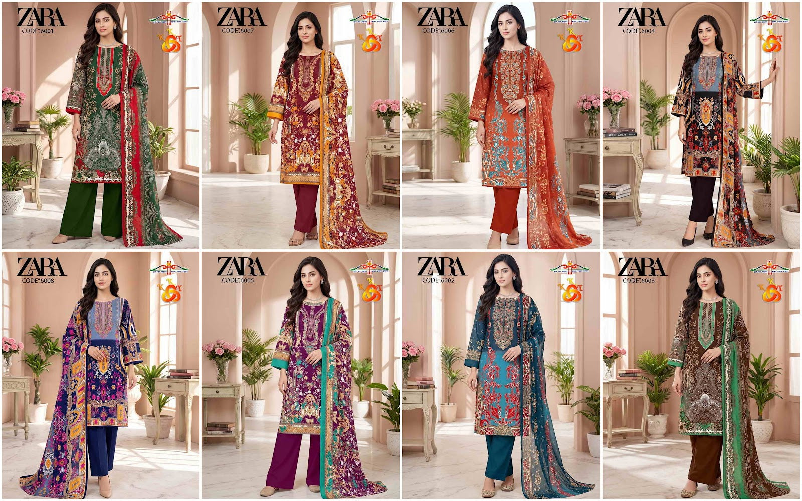 Zara Vol 6 Royal Mix Cotton Karachi Salwar Suits Wholesale Price