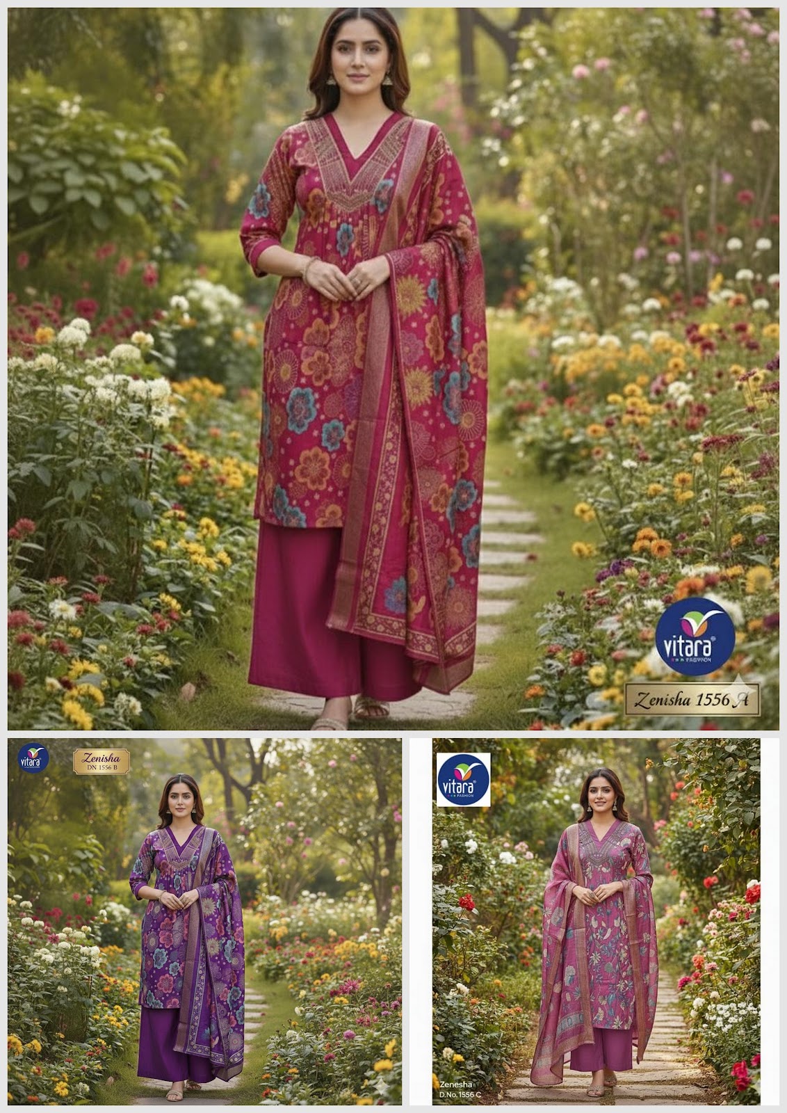 Zenisha Vitara Vetican Readymade Plazzo Style Suits Wholesale Rate