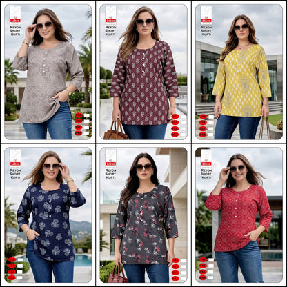 Zumbo Size 2306 Amiti Reyon Short Kurtis Wholesaler India