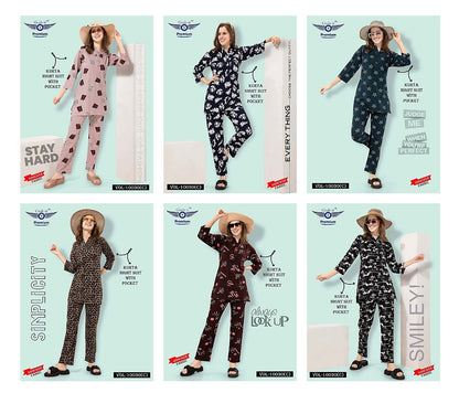 10030 C Grab It Sinker Kurta Night Suits Manufacturer Ahmedabad