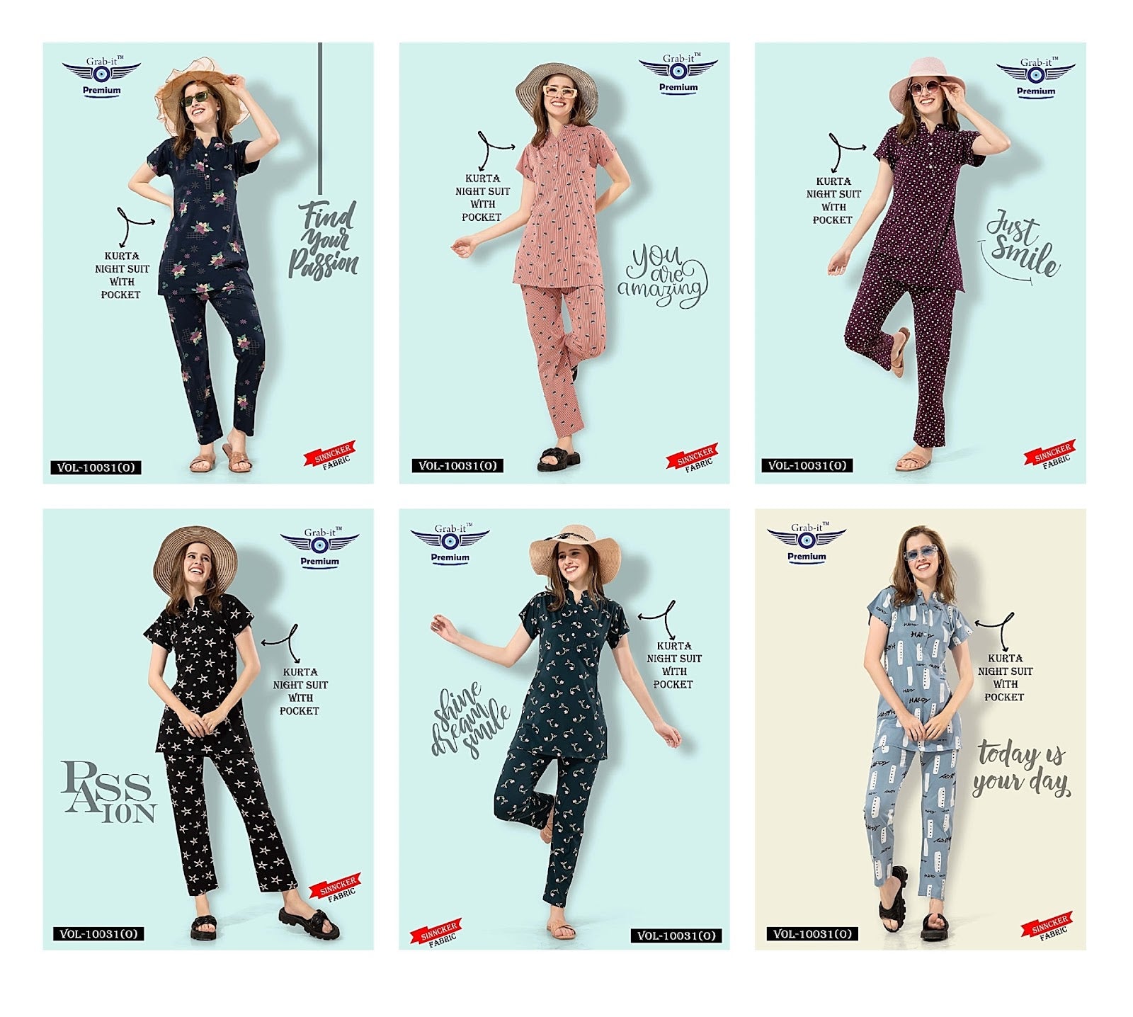 10031 O Grab It Sinker Kurta Night Suits Exporter Gujarat