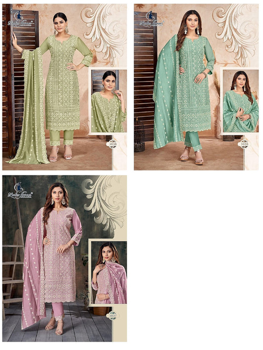 3036-3038 Ladies Flavour Roman Readymade Pant Style Suits