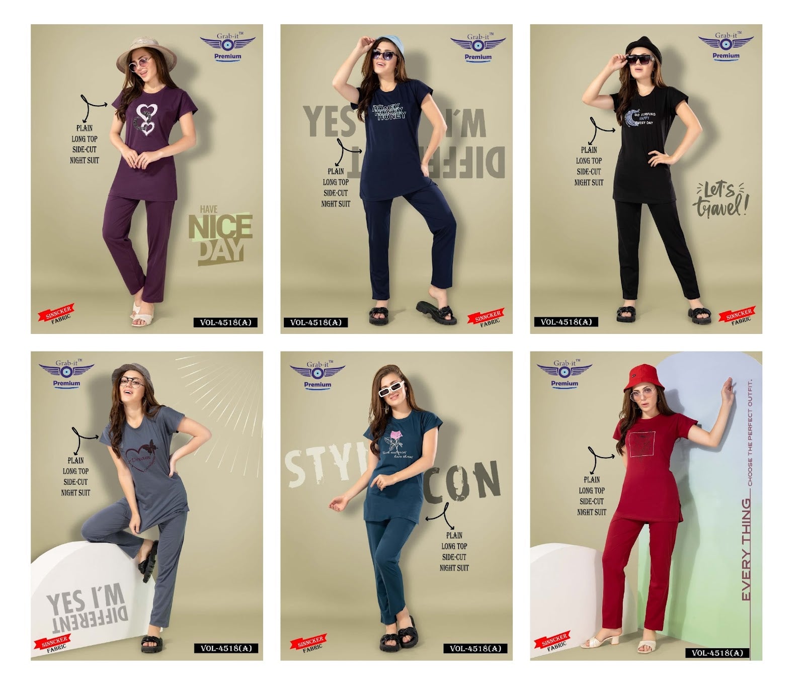 4518 A Grab It Sinker Kurta Night Suits Supplier Gujarat