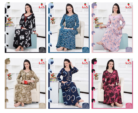 5059 Lichi Hosiery Night Gowns Wholesaler