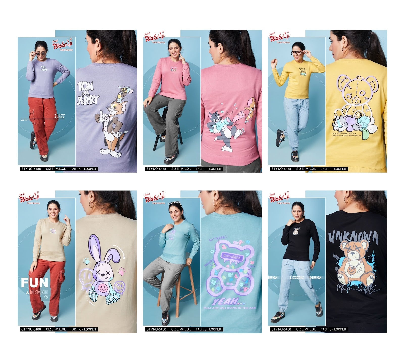 5488 Wakeup Cotton Looper Women Tshirt Manufacturer