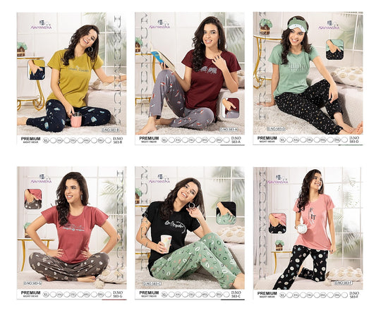 583 Kavyansika Hosiery Cotton Pyjama Night Suits Manufacturer India