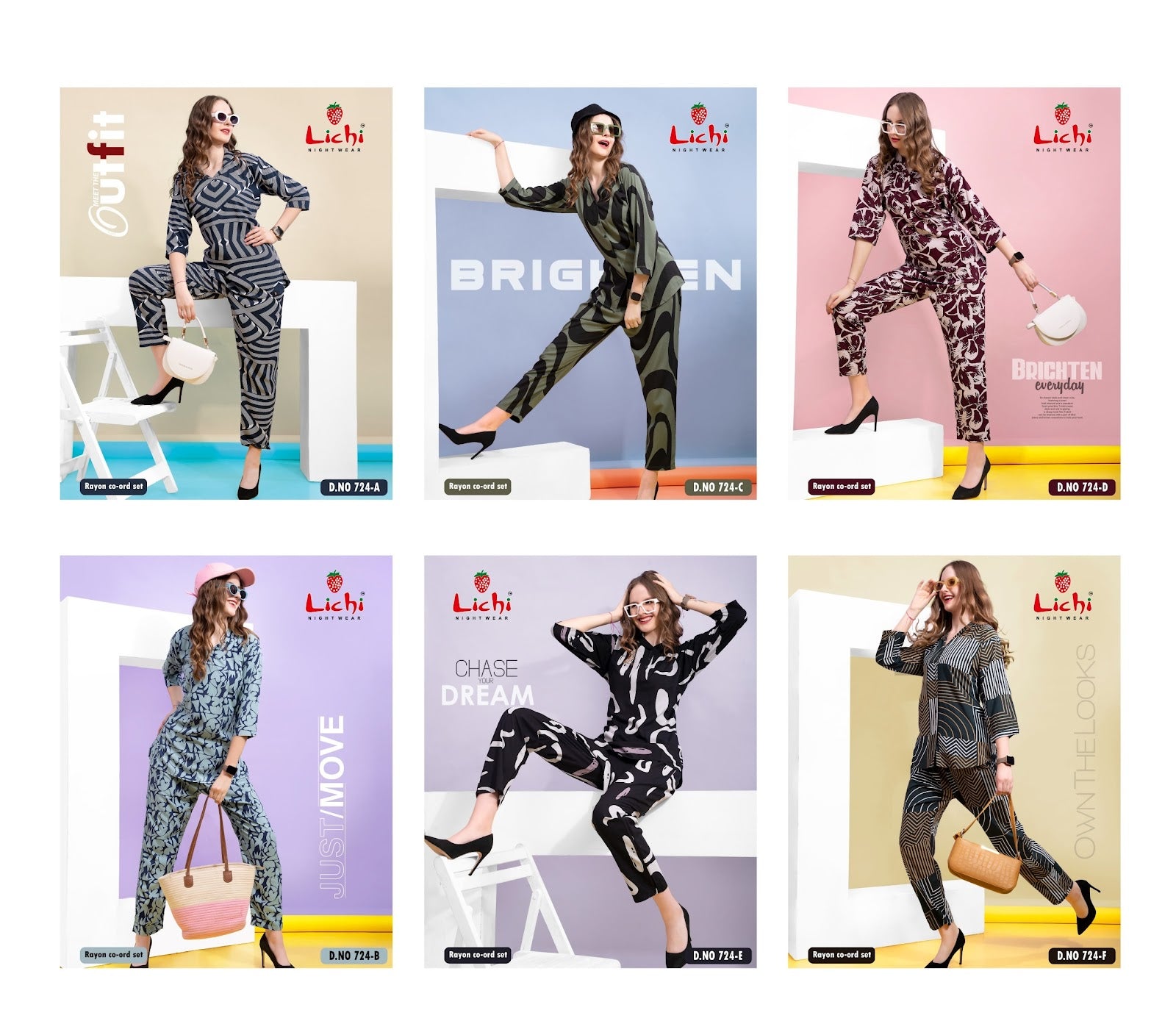 724 Lichi Rayon Co Ord Set Wholesaler India