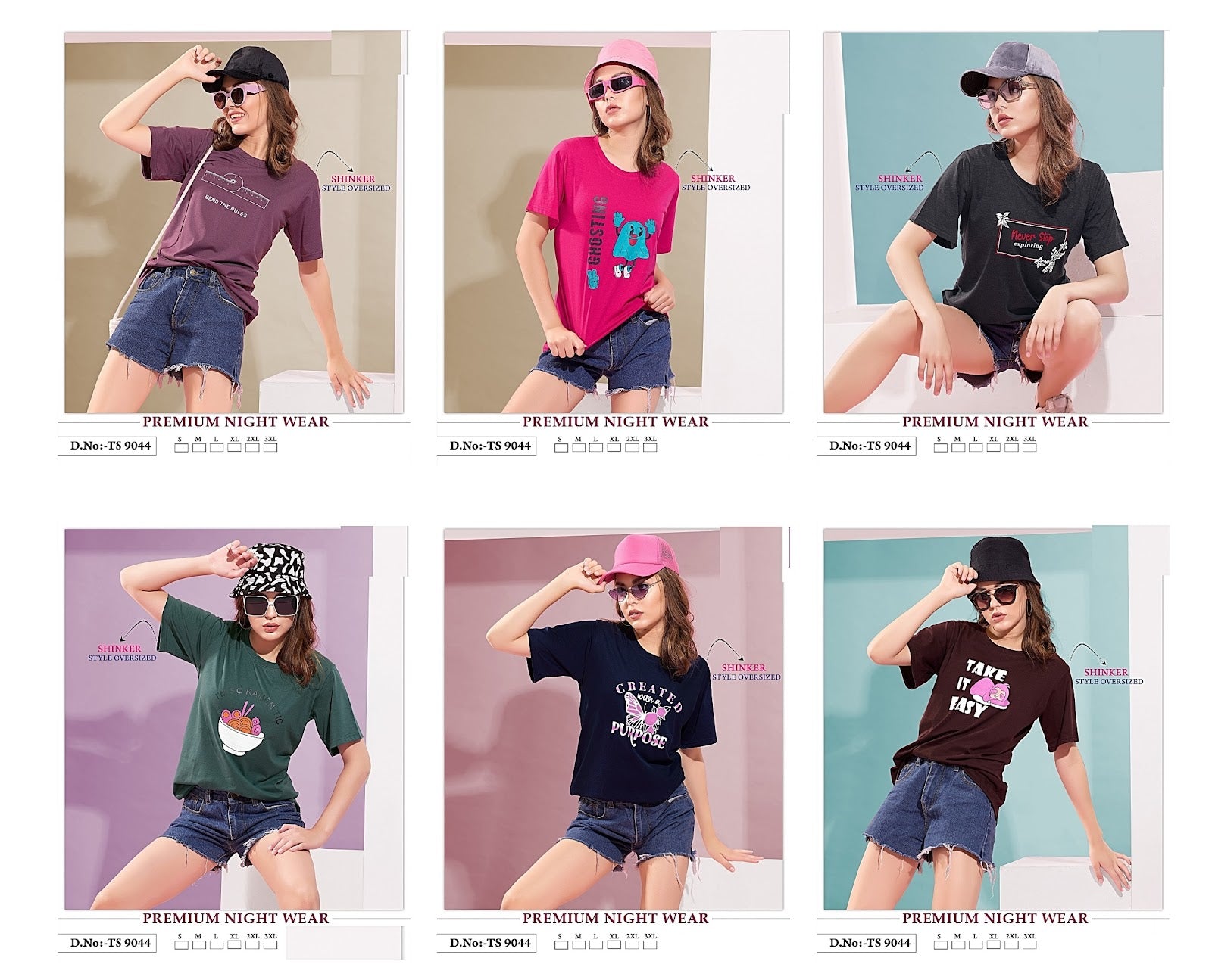 9044 Mnt Sinker Women Oversized Tshirt Wholesaler Ahmedabad