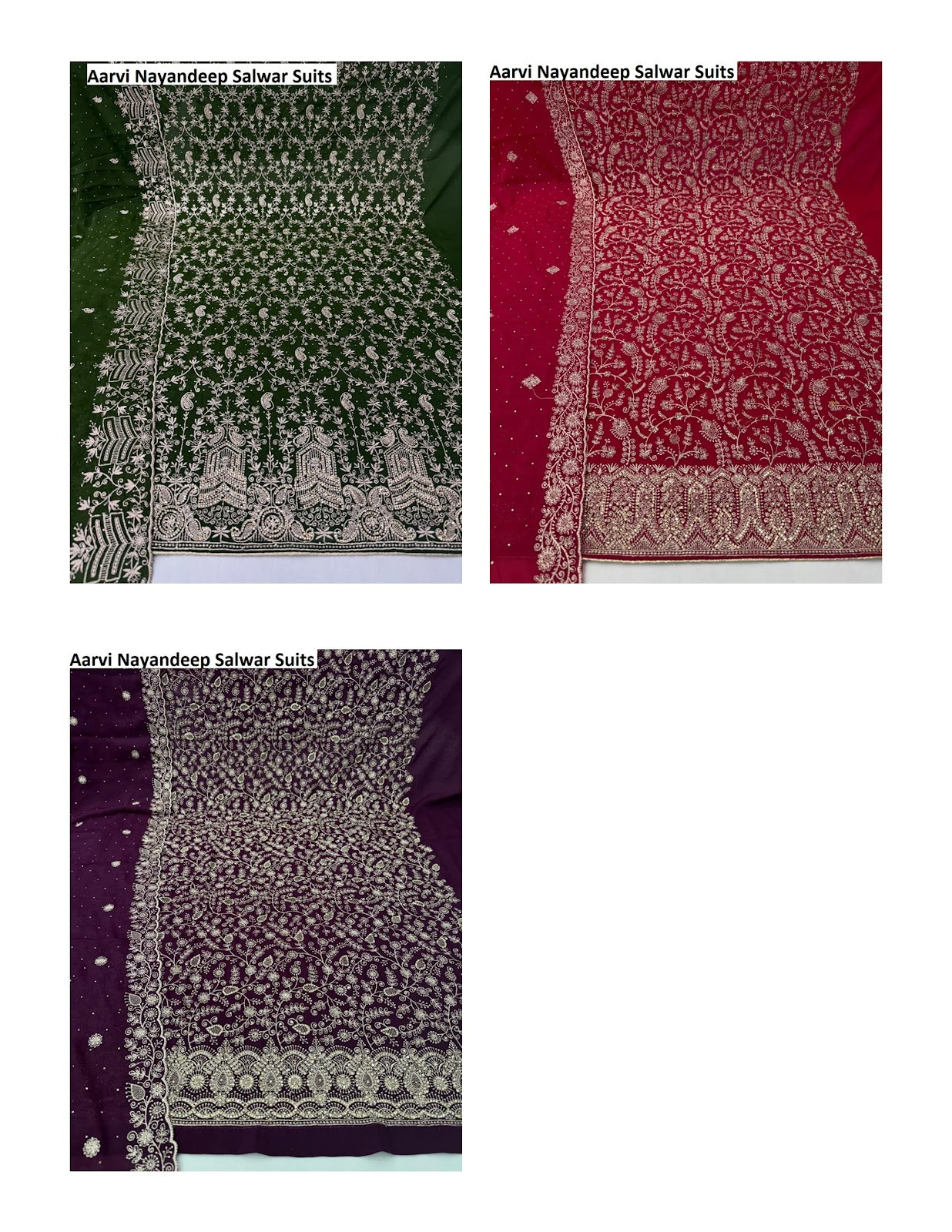 Aarvi Nayandeep Georgette Salwar Suits Exporter