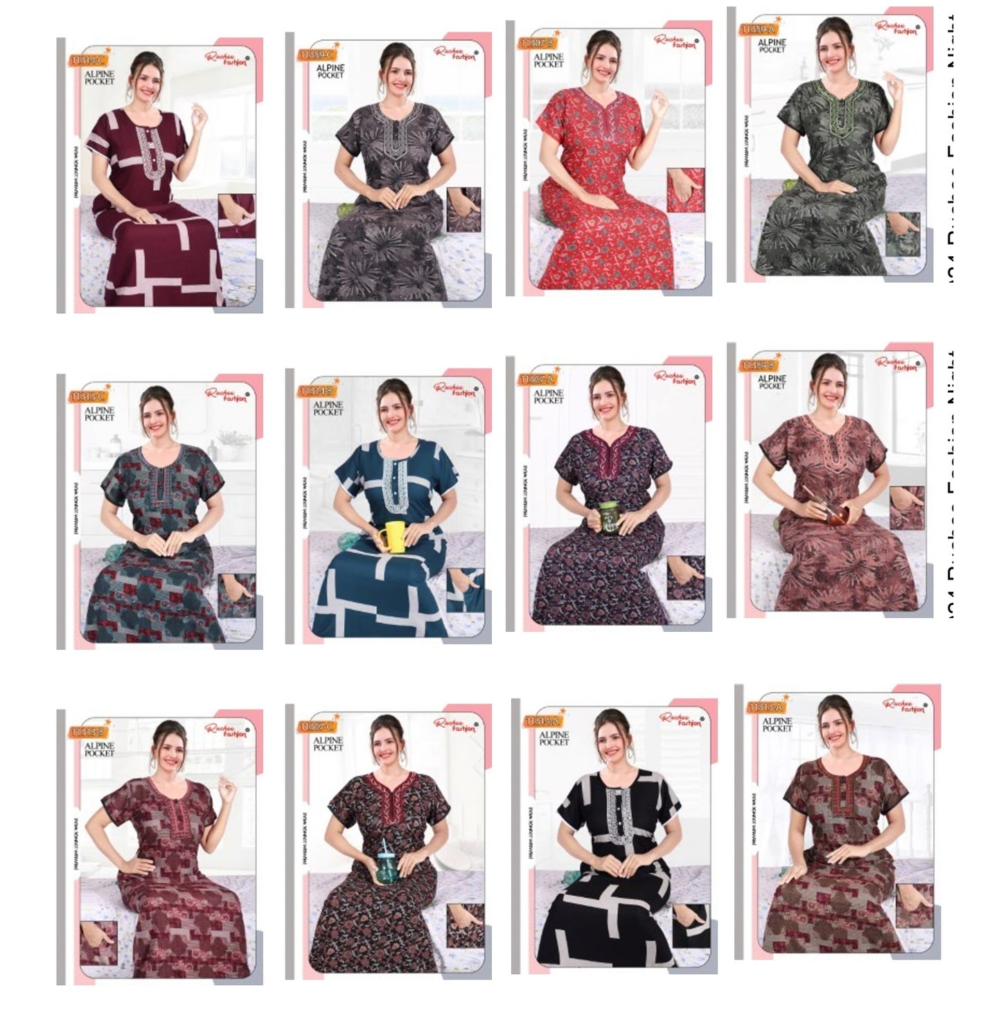 Alpine 071024 Ruchee Fashion Night Gowns Manufacturer India