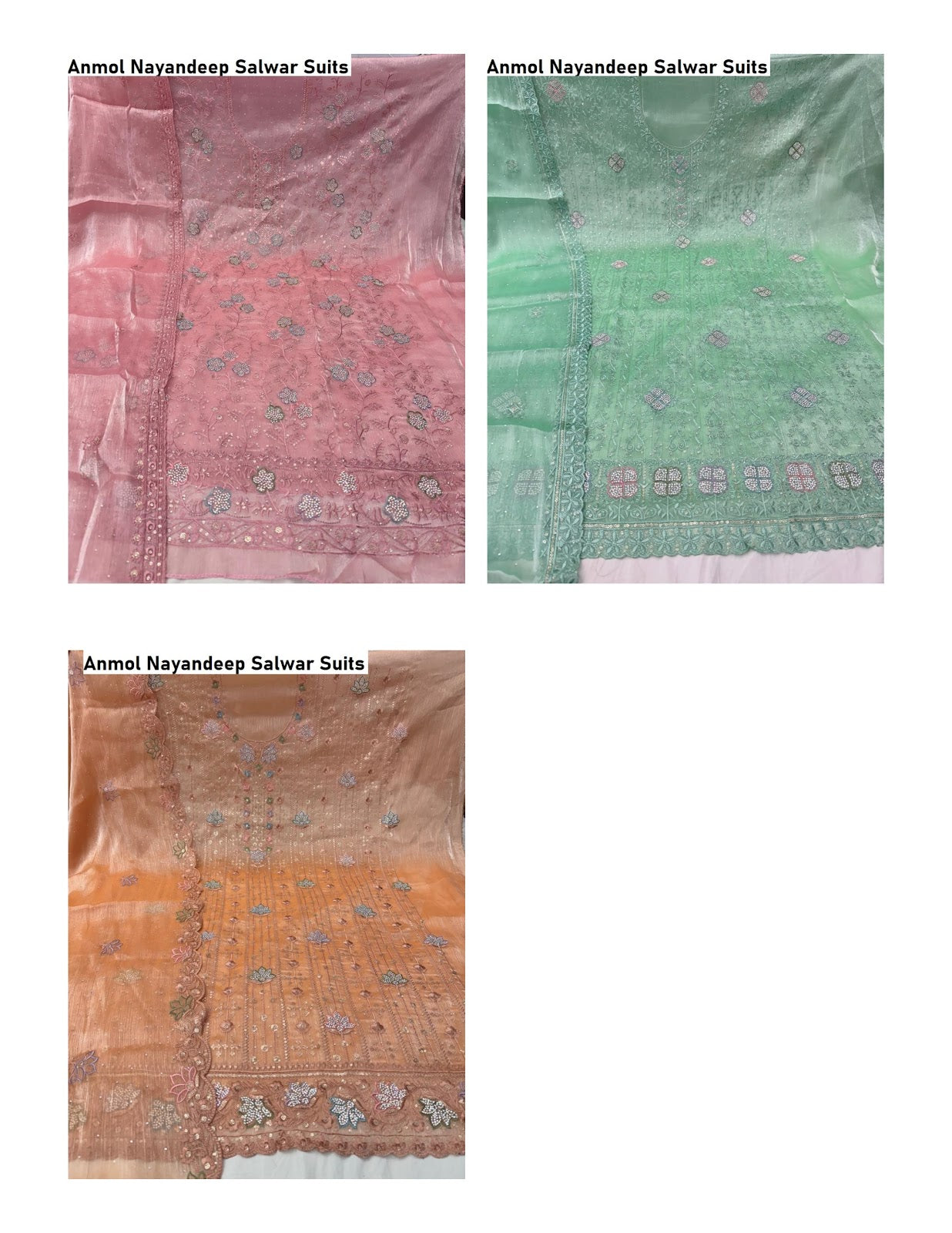 Anmol Nayandeep Burberry Silk Salwar Suits Wholesale Rate