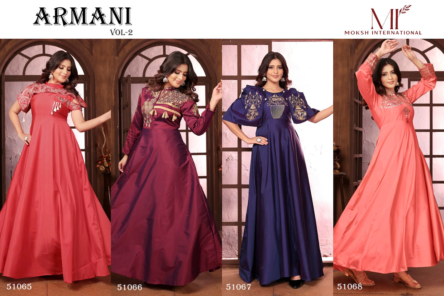 Armani Vol 2 Moksh Silk One Piece Gown Wholesaler Gujarat