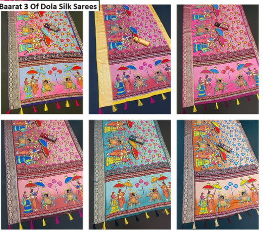 Baarat Dola Silk 3 Of Jacquard Sarees Exporter Ahmedabad