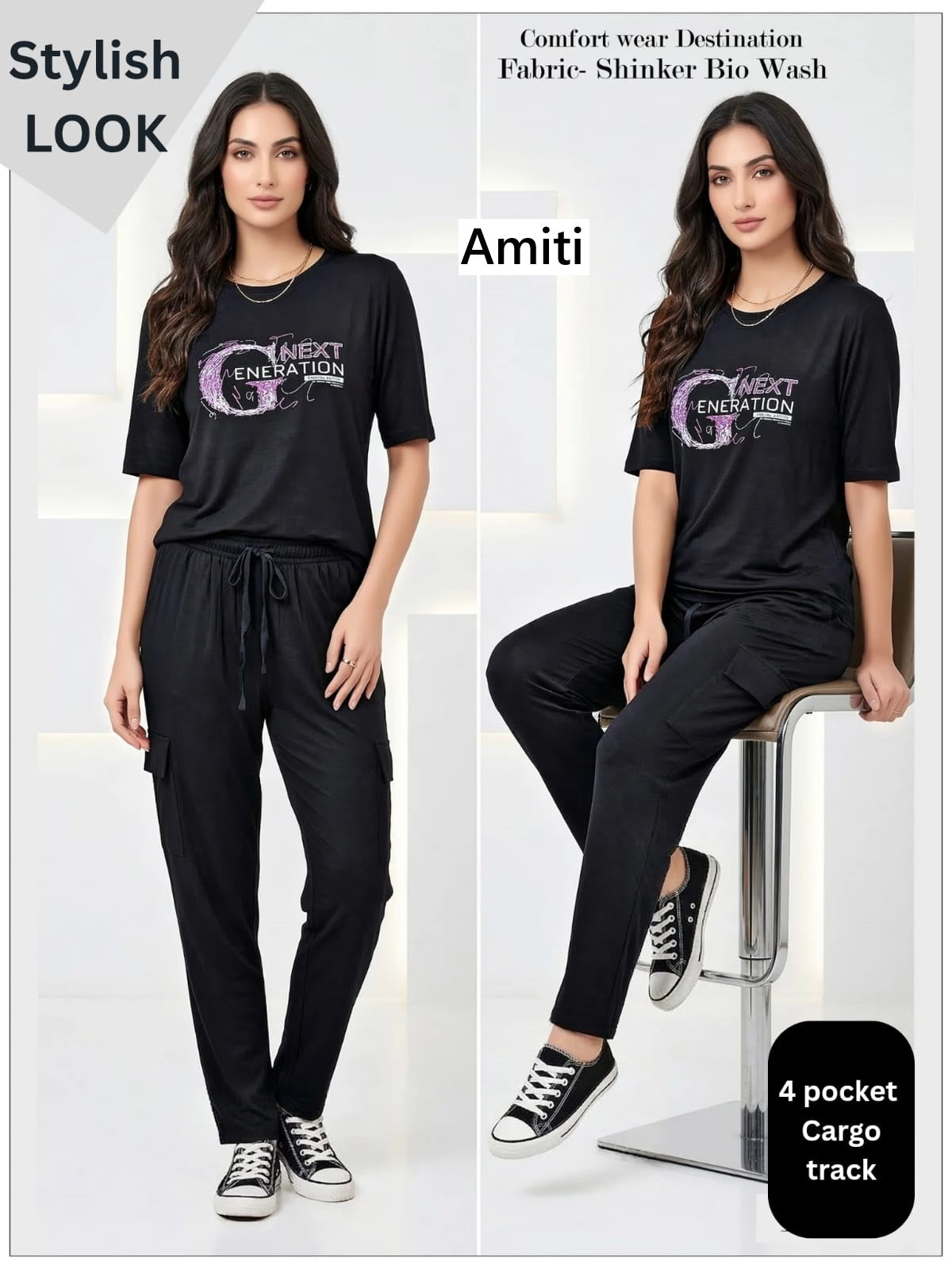 1002 Cargo Pocket Amiti Cotton Pyjama Night Suits Manufacturer