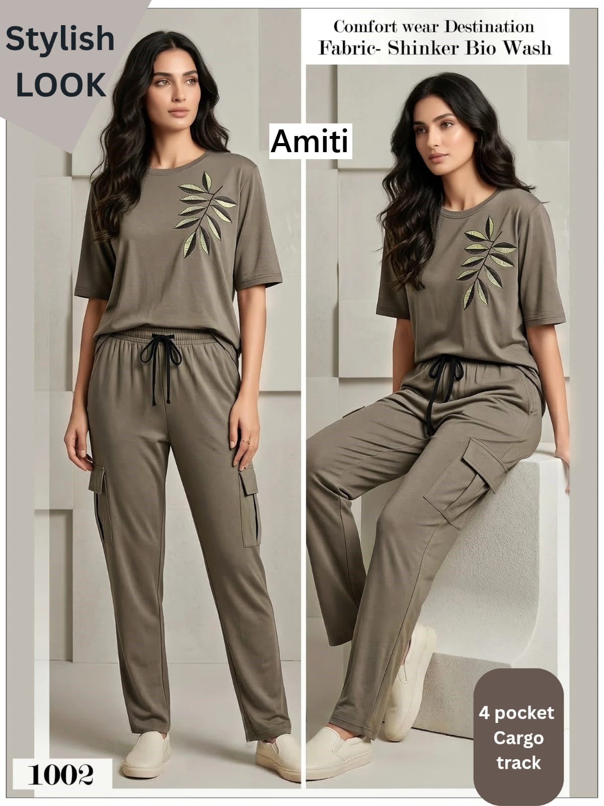 1002 Cargo Pocket Amiti Cotton Pyjama Night Suits Manufacturer