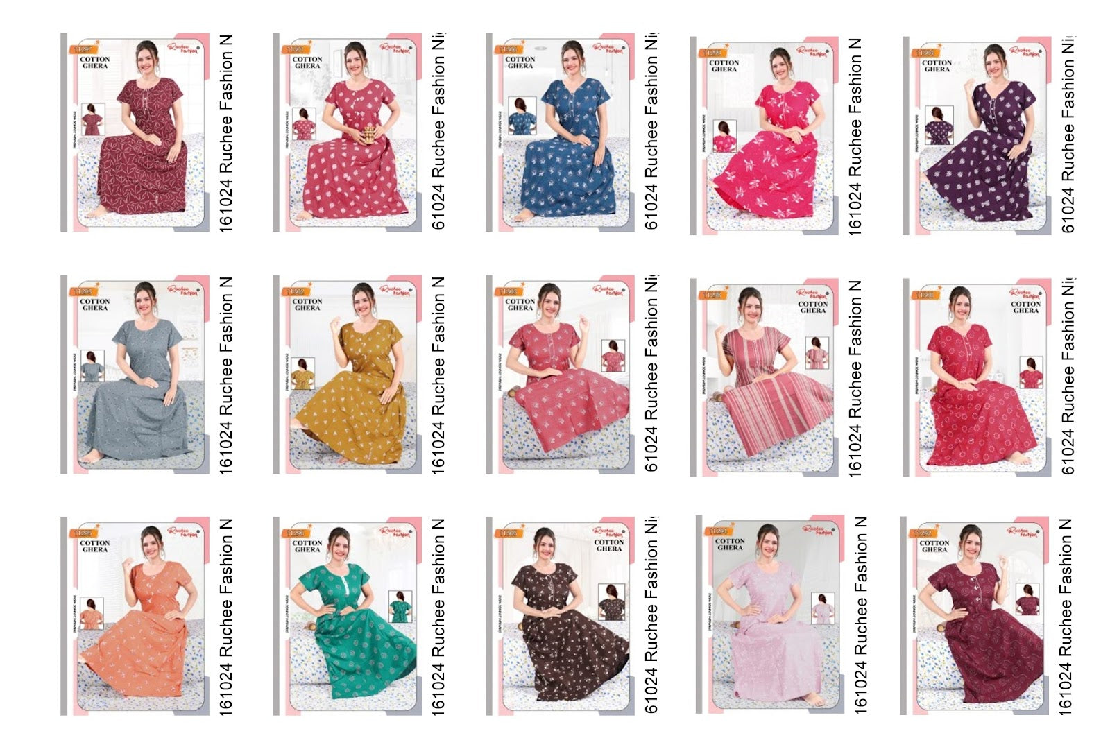 Cotton Ghera 161024 Ruchee Fashion Night Gowns Exporter