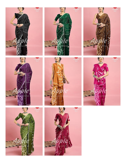 Culture G Apple Crape Sarees Wholesale Rate