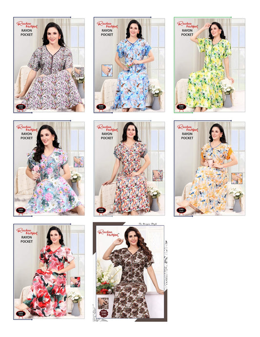 Digital Rayon 151024 Ruchee Fashion Night Gowns Exporter