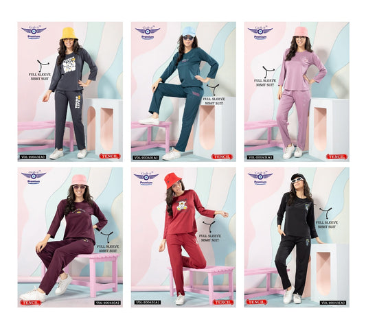 Double Pocket 20043 A Grab It Tencil Full Sleeve Night Suits Supplier Ahmedabad