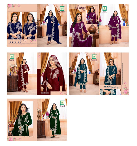 Gazal Aadya Velvet Suits Manufacturer Ahmedabad