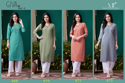 Giva Vol 1 Moksh Cotton Kurtis Manufacturer Gujarat