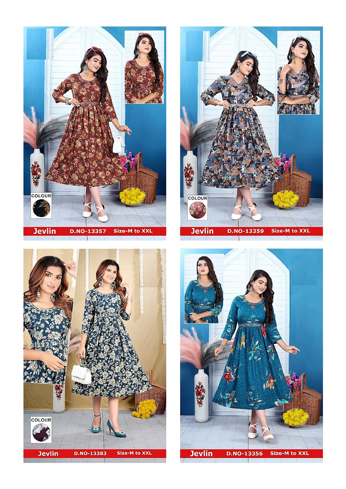 Jevlin New Jnx Rayon Foil Anarkali Kurtis Manufacturer Gujarat