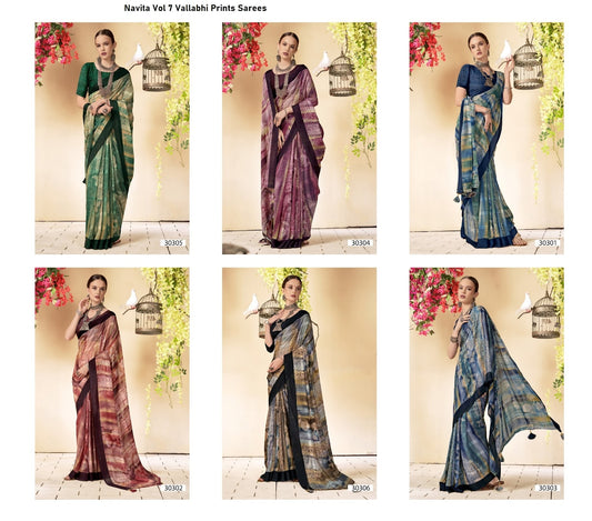Navita Vol 7 Vallabhi Prints Georgette Sarees Manufacturer Gujarat