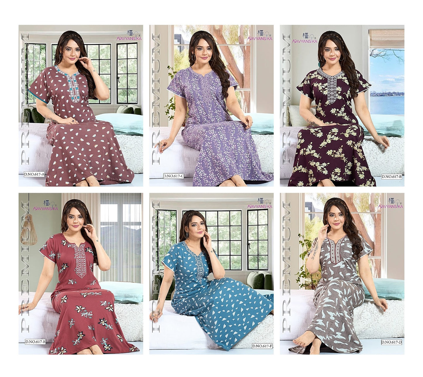 Print Design 617 Kavyansika Cotton Night Gowns Supplier