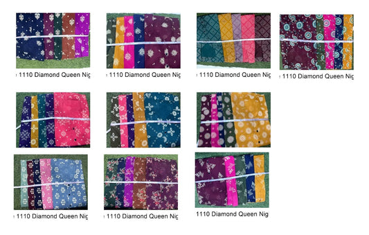 Rajwadi Aline 1110 Diamond Queen Cotton Night Gowns Wholesaler Gujarat