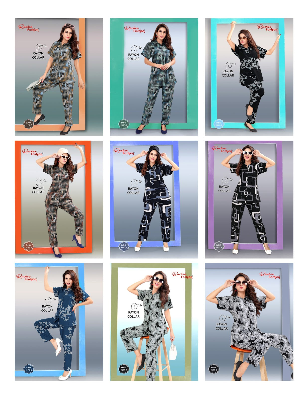 Rayon 151024 Ruchee Fashion Collar Night Suits Exporter Ahmedabad