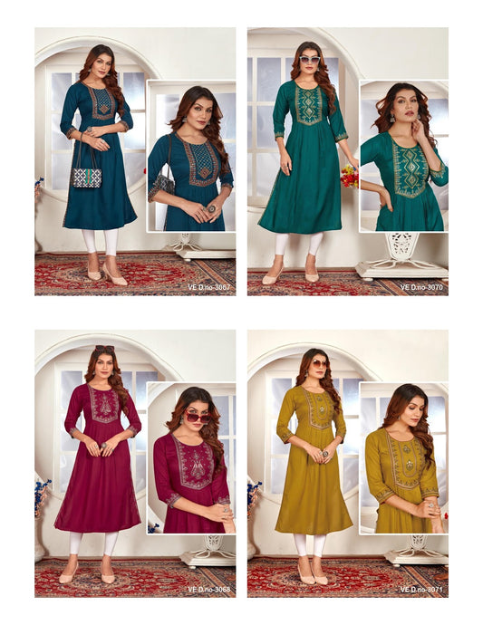 Rayon 2309 Rangjyot Anarkali Kurtis Manufacturer India