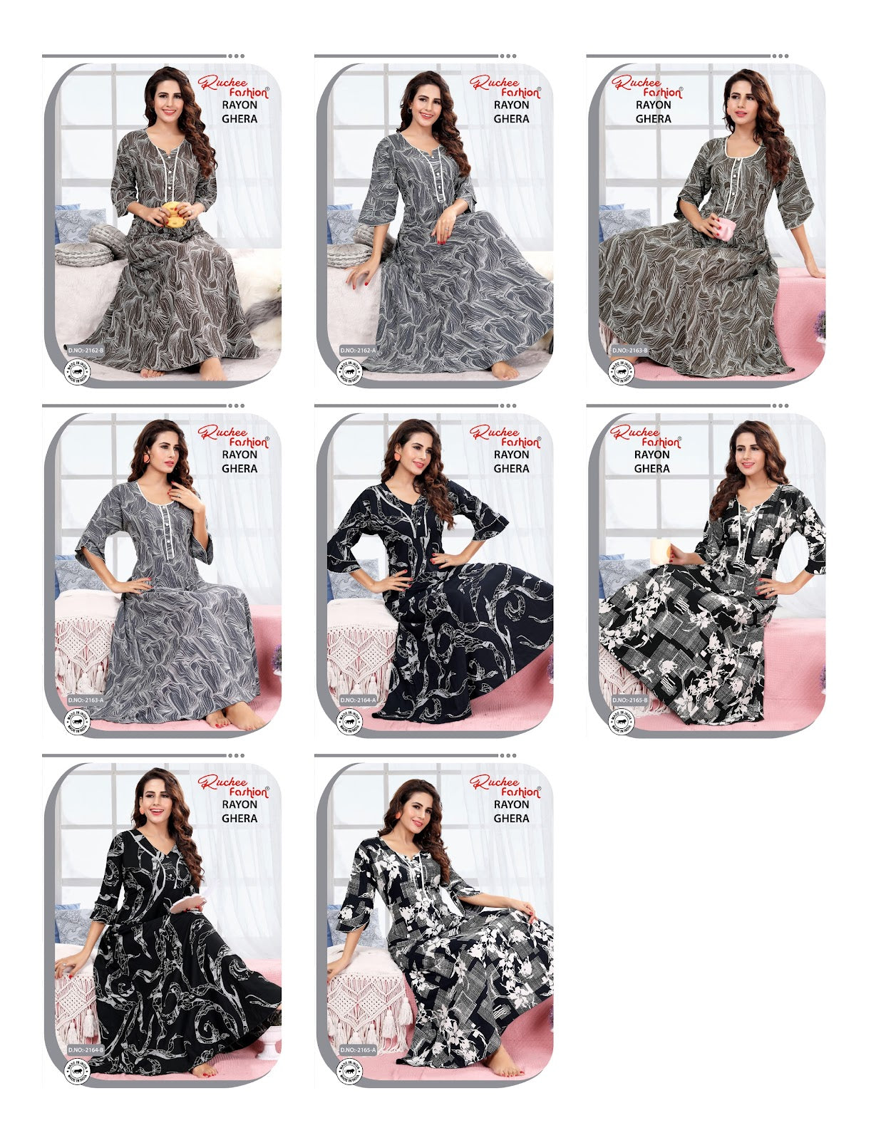 Rayon Ghera 141024 Ruchee Fashion Night Gowns Manufacturer