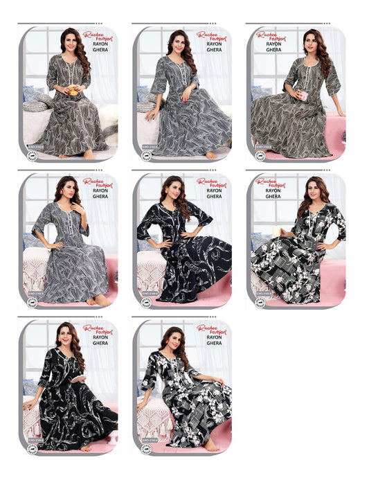 Rayon Ghera 141024 Ruchee Fashion Night Gowns Manufacturer