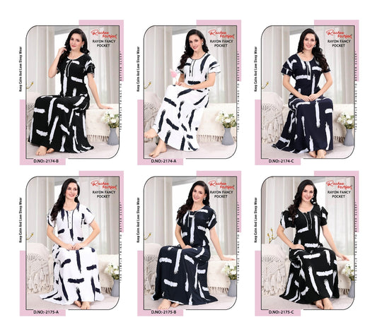 Rayon Pocket 251024 Ruchee Fashion Night Gowns Wholesaler Gujarat