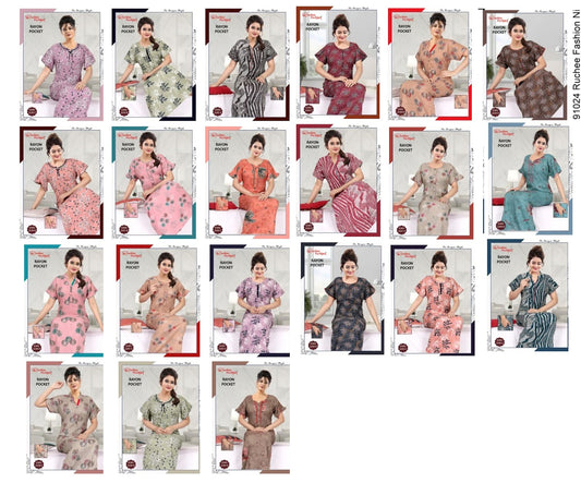 Rayon Pocket 291024 Ruchee Fashion Night Gowns Wholesaler India
