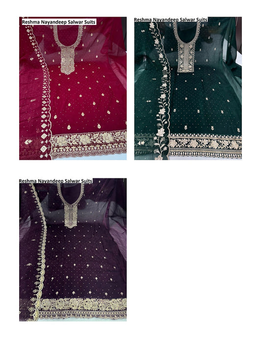 Reshma Nayandeep Crunchy Silk Salwar Suits Exporter