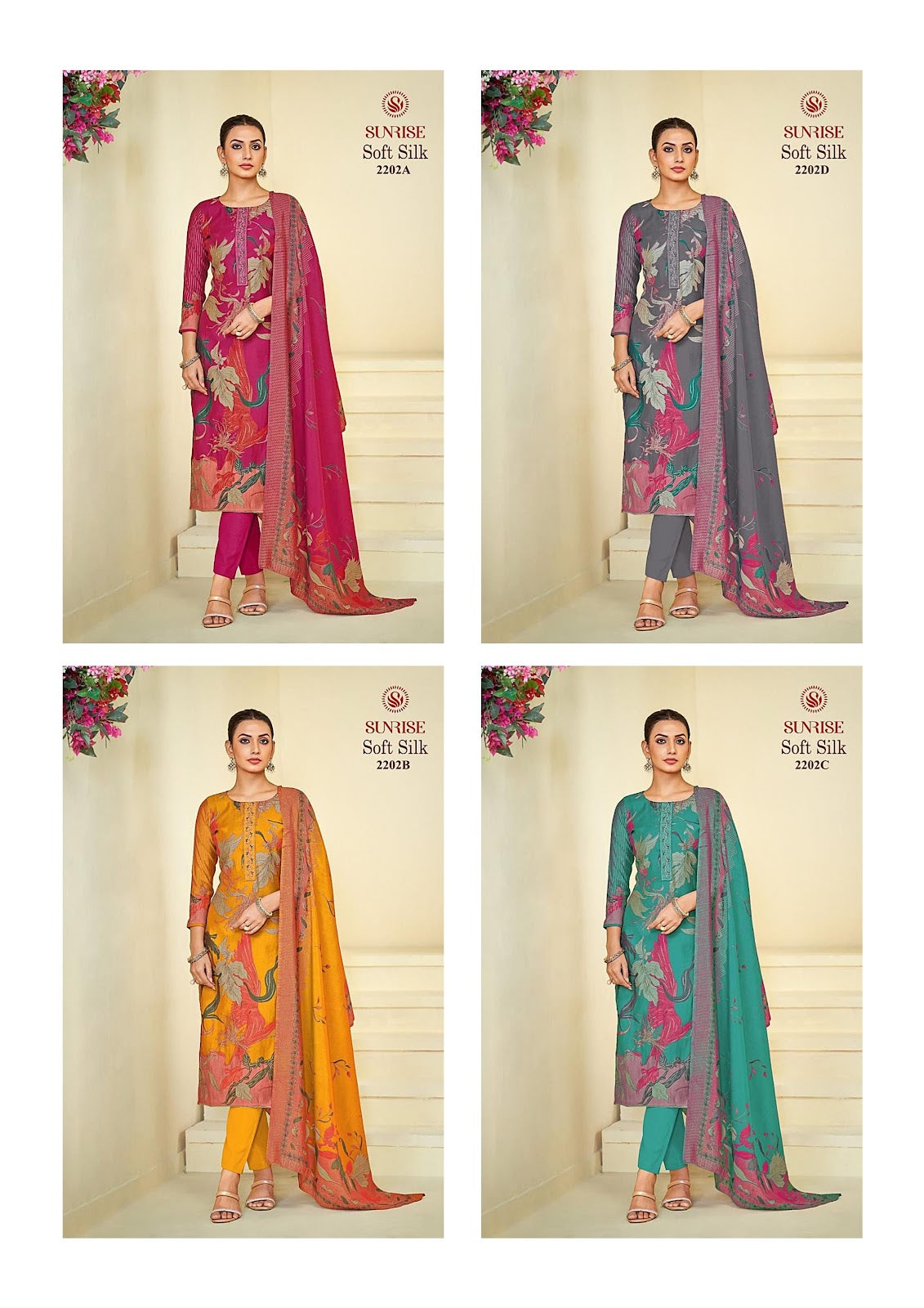 Soft Silk 2202 Sunrise Modal Pant Style Suits Exporter Gujarat