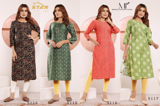 Star Vol 2 Moksh Muslin Kurti With Pocket Wholesaler India