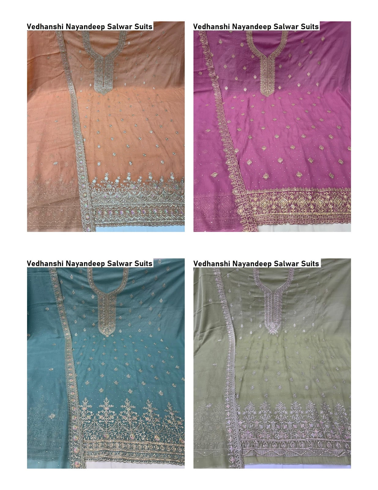 Vedhanshi Nayandeep Georgette Salwar Suits Wholesaler