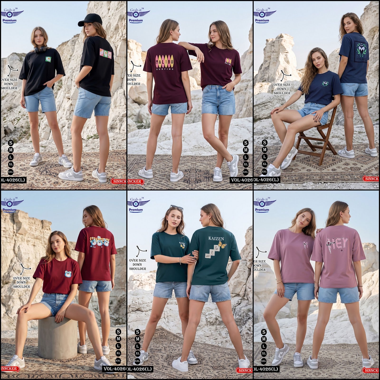 Vol 4026 L Grab It Sincker Women Oversized Tshirt Wholesale Rate