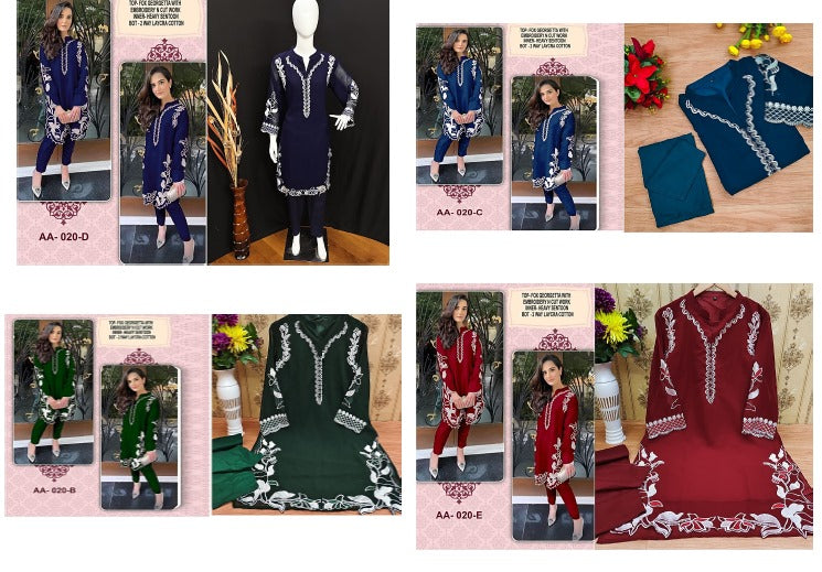 Aa-20 Aarshtm Georgette Top Bottom Set Supplier Gujarat