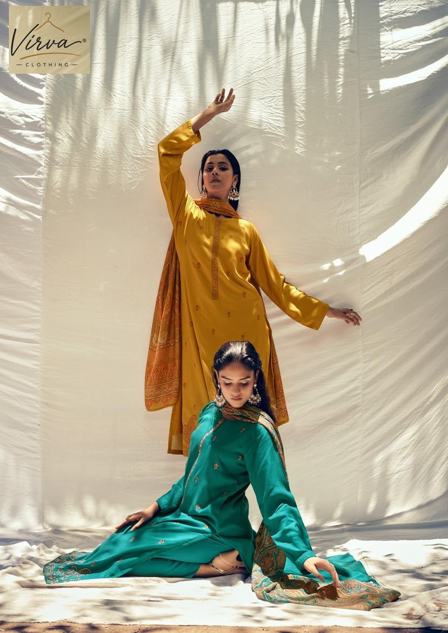 Aab E Aftaab Virva Viscose Pashmina Suits Wholesale Price
